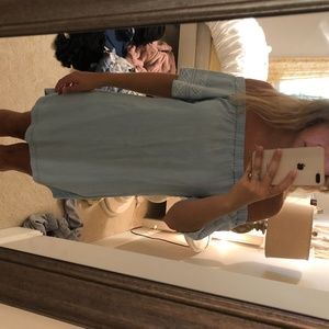 Athleta Off the Shoulder Denim Dress